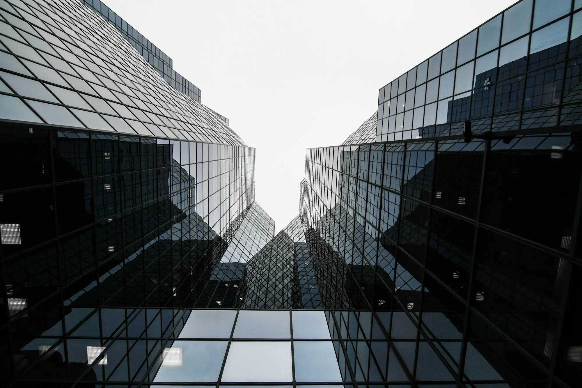 Glass facade of an office building